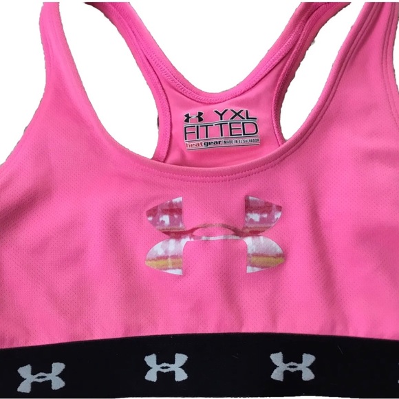 UNDER ARMOUR Girls size Y XL HEAT GEAR FITTED SPORTS BRA - Picture 2 of 4